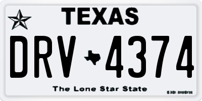 TX license plate DRV4374