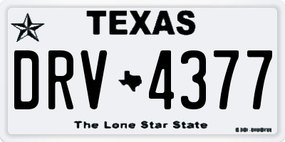 TX license plate DRV4377