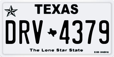 TX license plate DRV4379