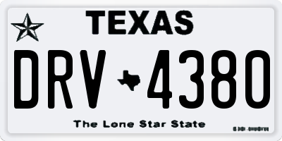 TX license plate DRV4380