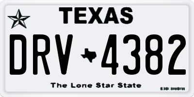 TX license plate DRV4382