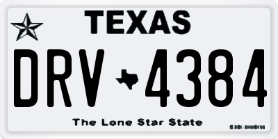 TX license plate DRV4384