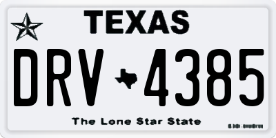 TX license plate DRV4385