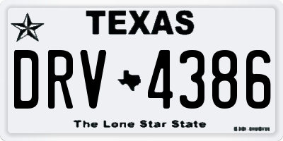 TX license plate DRV4386