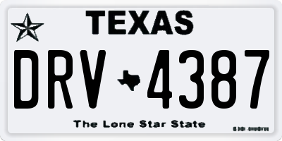 TX license plate DRV4387