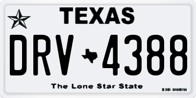 TX license plate DRV4388