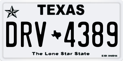 TX license plate DRV4389