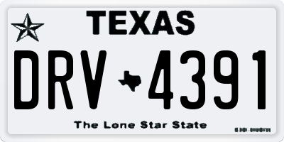 TX license plate DRV4391