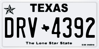 TX license plate DRV4392