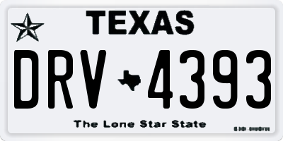 TX license plate DRV4393