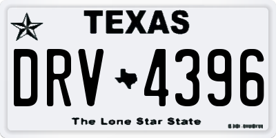 TX license plate DRV4396