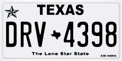 TX license plate DRV4398