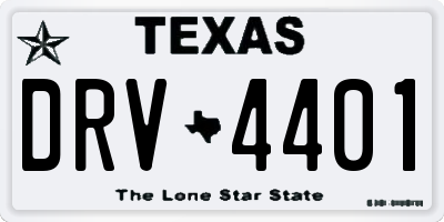 TX license plate DRV4401