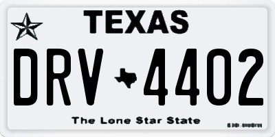 TX license plate DRV4402
