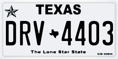 TX license plate DRV4403