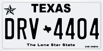 TX license plate DRV4404