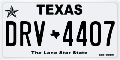 TX license plate DRV4407