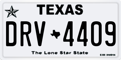 TX license plate DRV4409