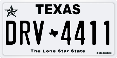 TX license plate DRV4411