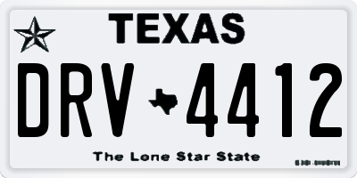 TX license plate DRV4412