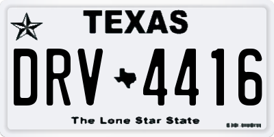 TX license plate DRV4416