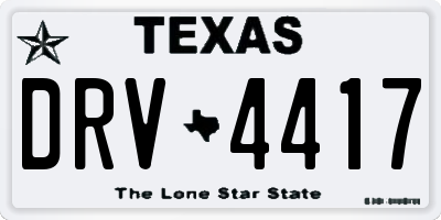 TX license plate DRV4417