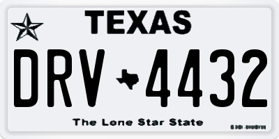 TX license plate DRV4432