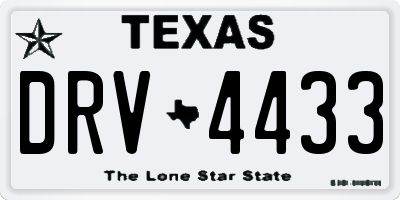 TX license plate DRV4433