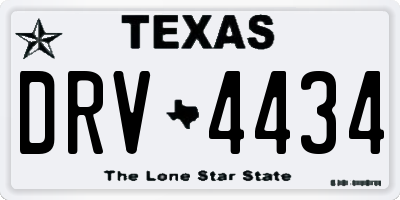 TX license plate DRV4434