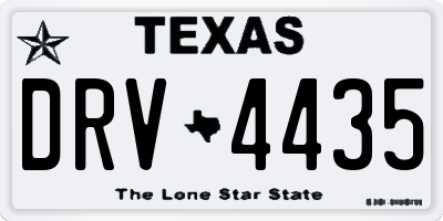 TX license plate DRV4435