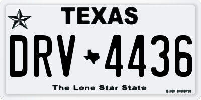 TX license plate DRV4436