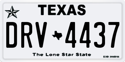 TX license plate DRV4437