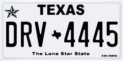 TX license plate DRV4445