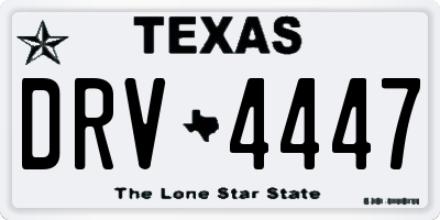 TX license plate DRV4447