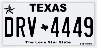 TX license plate DRV4449