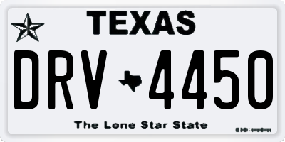 TX license plate DRV4450