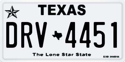 TX license plate DRV4451