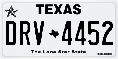 TX license plate DRV4452