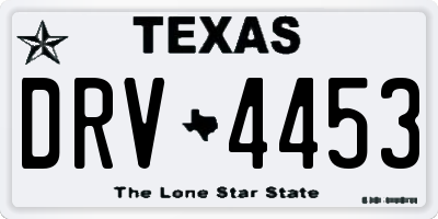 TX license plate DRV4453