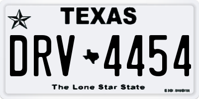 TX license plate DRV4454