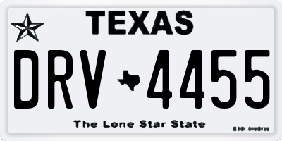 TX license plate DRV4455