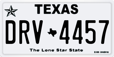 TX license plate DRV4457