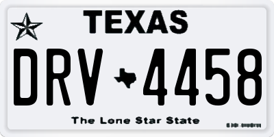 TX license plate DRV4458