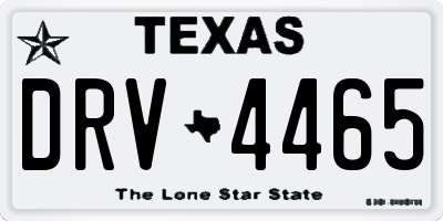 TX license plate DRV4465