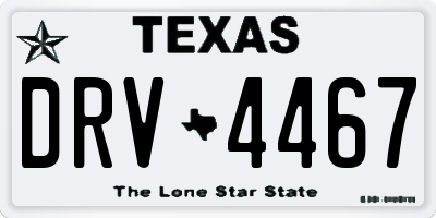 TX license plate DRV4467