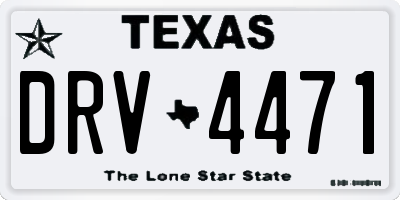 TX license plate DRV4471