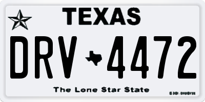 TX license plate DRV4472