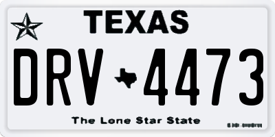 TX license plate DRV4473