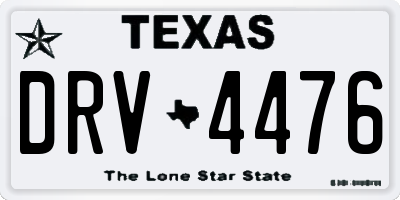 TX license plate DRV4476