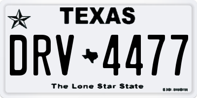 TX license plate DRV4477